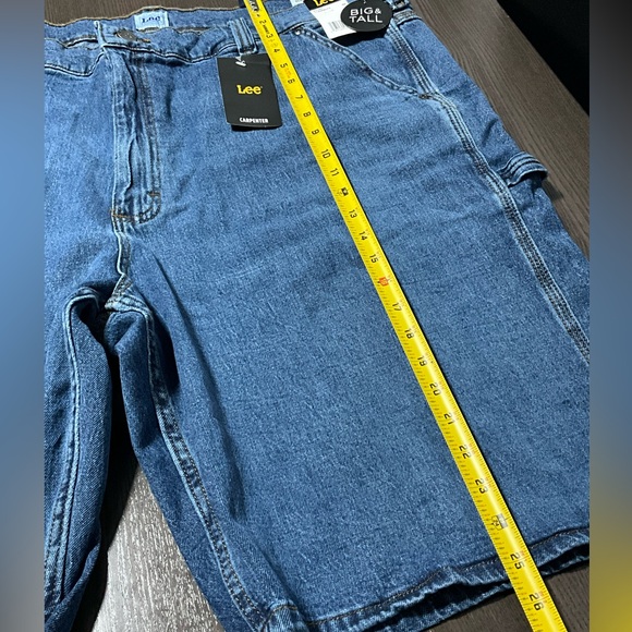 New- Lee Big&Tall 46 Jean Carpenter Shorts Original Stone Wash, Stretch - Picture 3 of 13